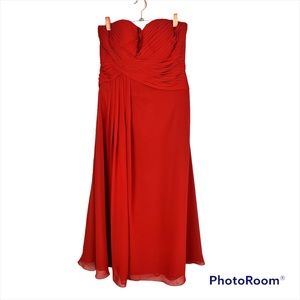 Azazie Strapless Formal Dress Rust Orange